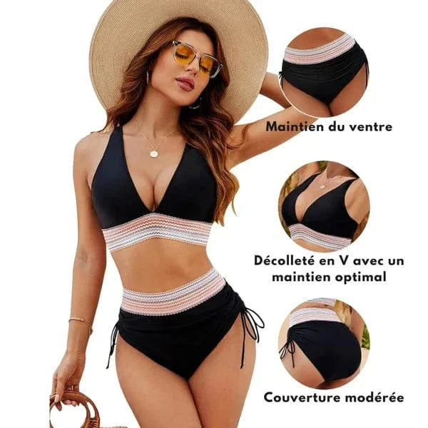 Bikini taille haute sculptant – Élégance et maintien parfait