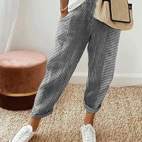 Pantalon fluide rayé pour l’été