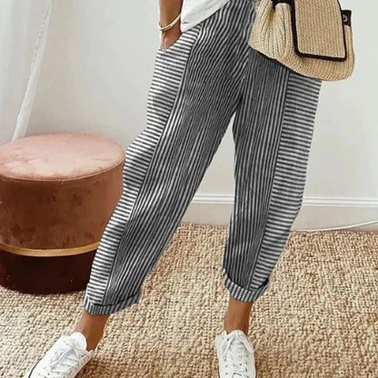 Pantalon fluide rayé pour l’été