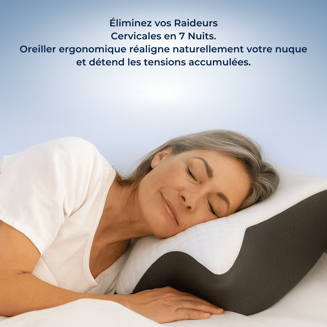 Oreiller ergonomique anti-douleur cervicale