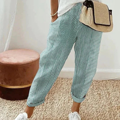 Pantalon fluide rayé pour l’été