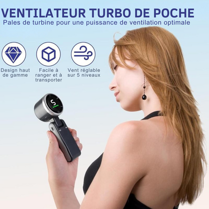 Ventilateur de Poche Turbo – Rechargeable et Ultra-Puissant