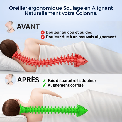 Oreiller ergonomique anti-douleur cervicale