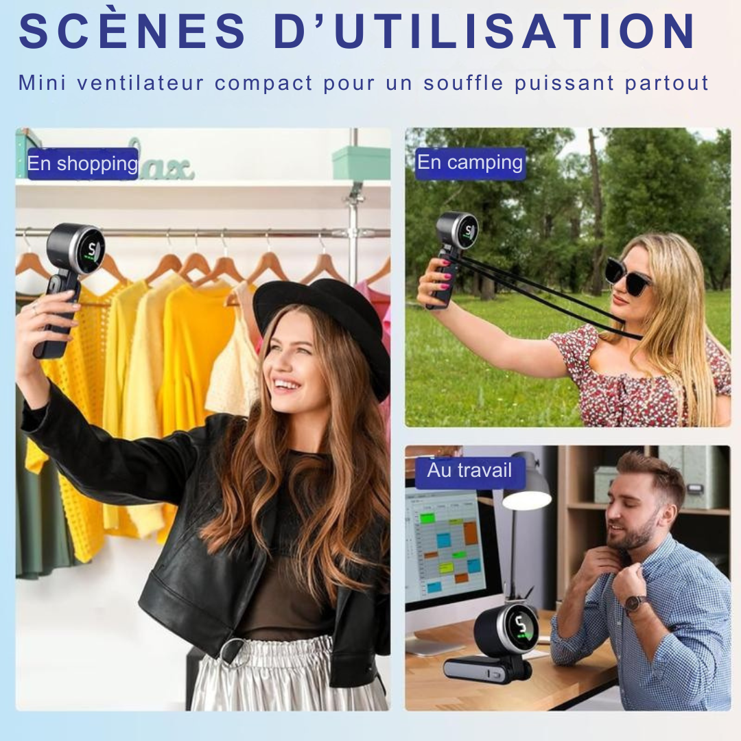 Ventilateur de Poche Turbo – Rechargeable et Ultra-Puissant