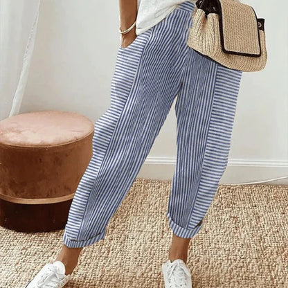 Pantalon fluide rayé pour l’été