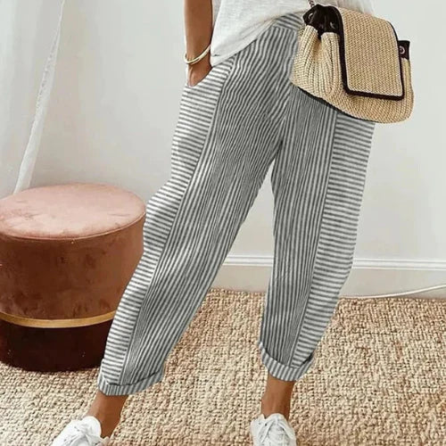 Pantalon fluide rayé pour l’été