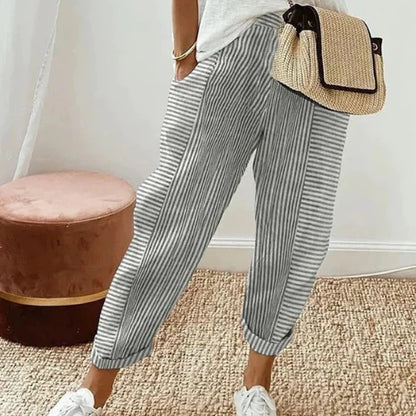 Pantalon fluide rayé pour l’été