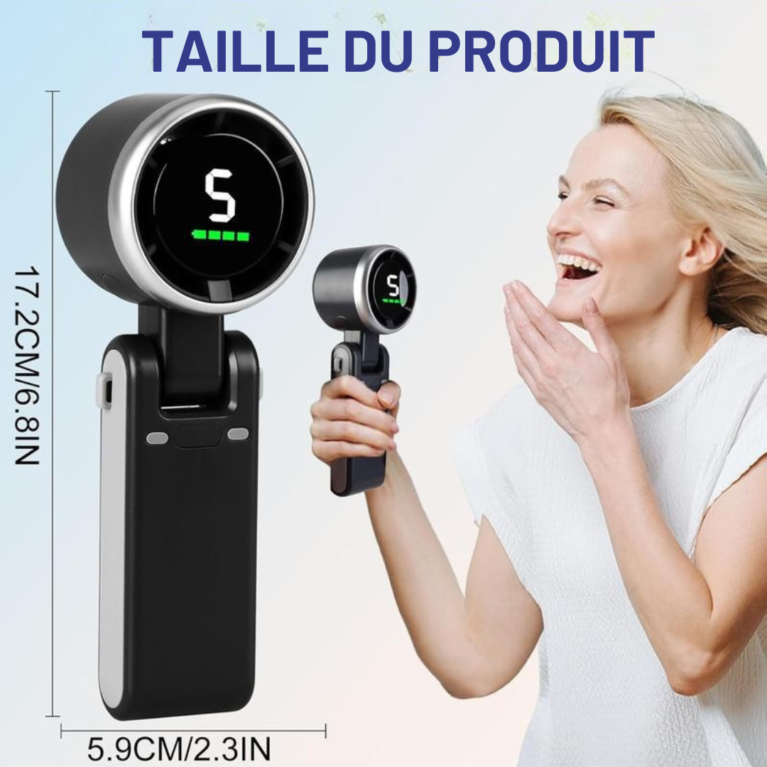 Ventilateur de Poche Turbo – Rechargeable et Ultra-Puissant