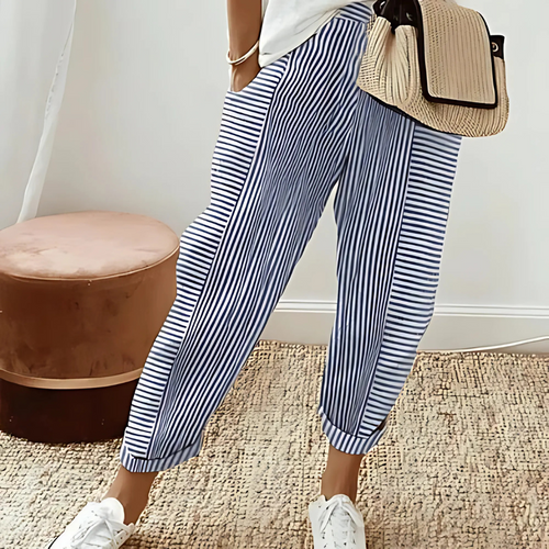 Pantalon fluide rayé pour l’été